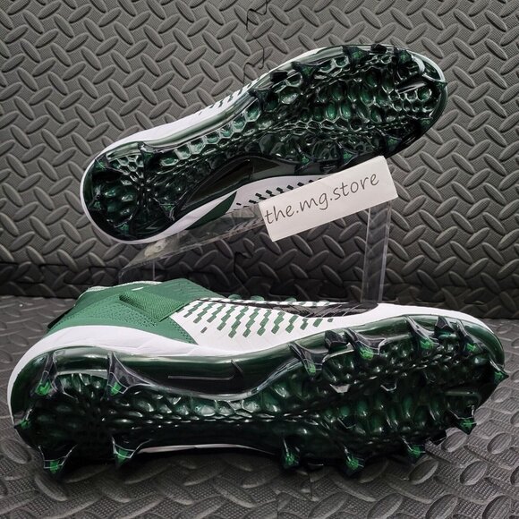 Nike Alpha Menace Pro 2 Mid Football Cleats White Green BV3945-107 Men's Sz 12.5 - Picture 6 of 7